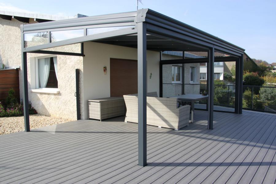 M2N Ardennes - pergola aluminium sur terrasse